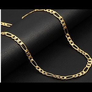 18k figaro gold plated chain
